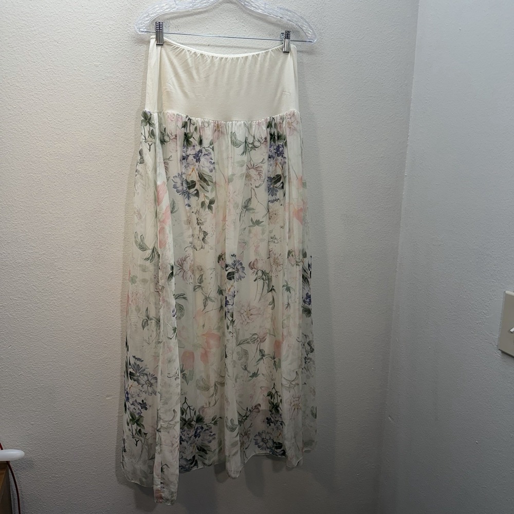 Belle France XL Maxi Skirt Silk Blend Made in Italy Boho Cottagecore‎ Fairy